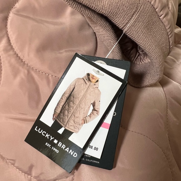 Lucky Brand Hooded Dusty Rose Quilted Puffer Coat - Picture 7 of 10